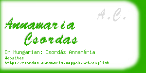 annamaria csordas business card