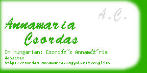 annamaria csordas business card